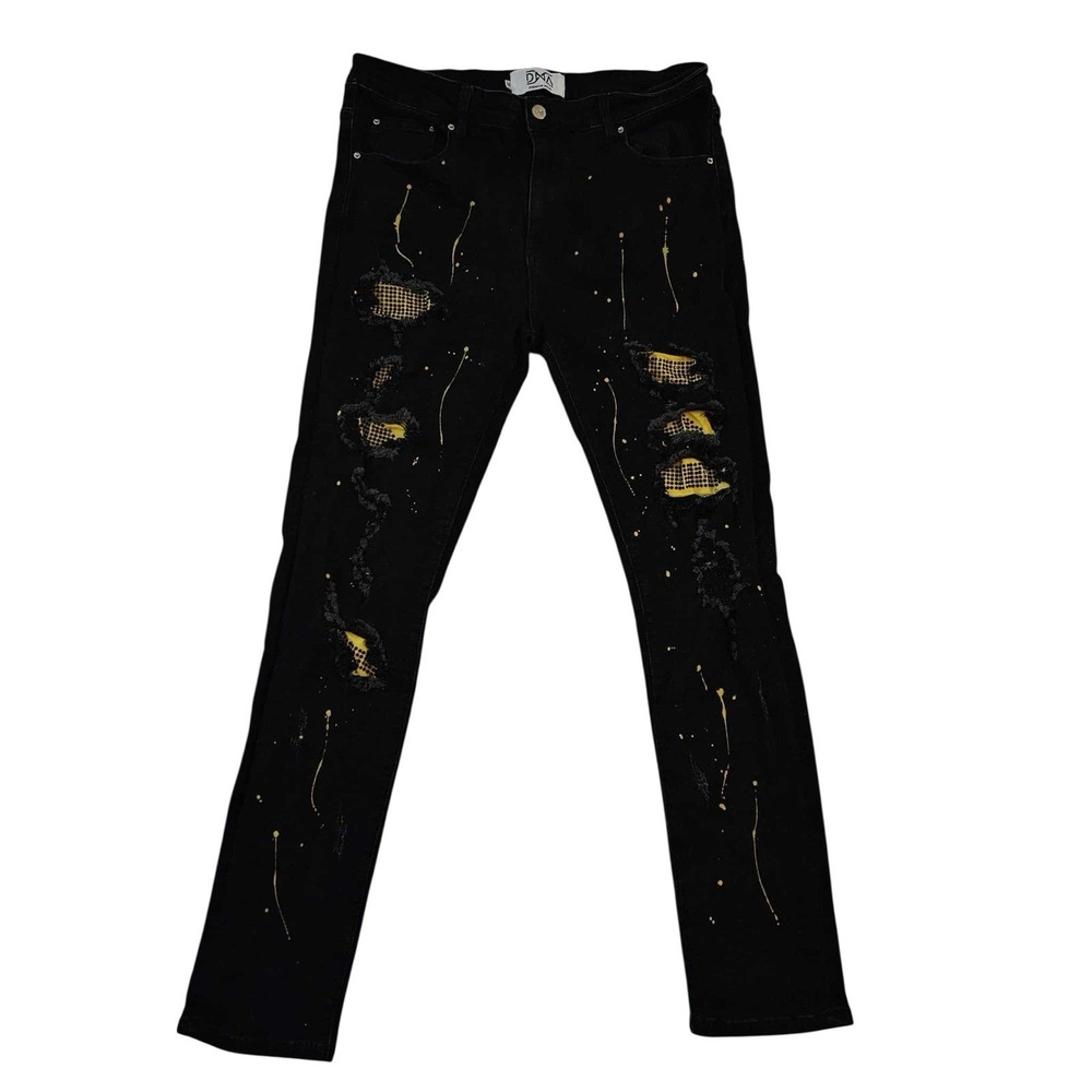 Black Men's DNA Premium Wear Paint splatter‎ Jeans 36 29